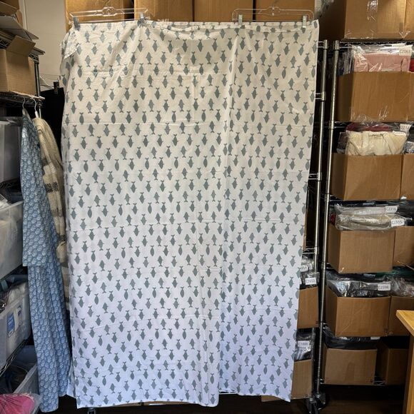 Garnet Hill Twin Flat Sheet & 2 Pillowcases Mini-Print Percale Blue Fish Set EUC - Picture 3 of 11